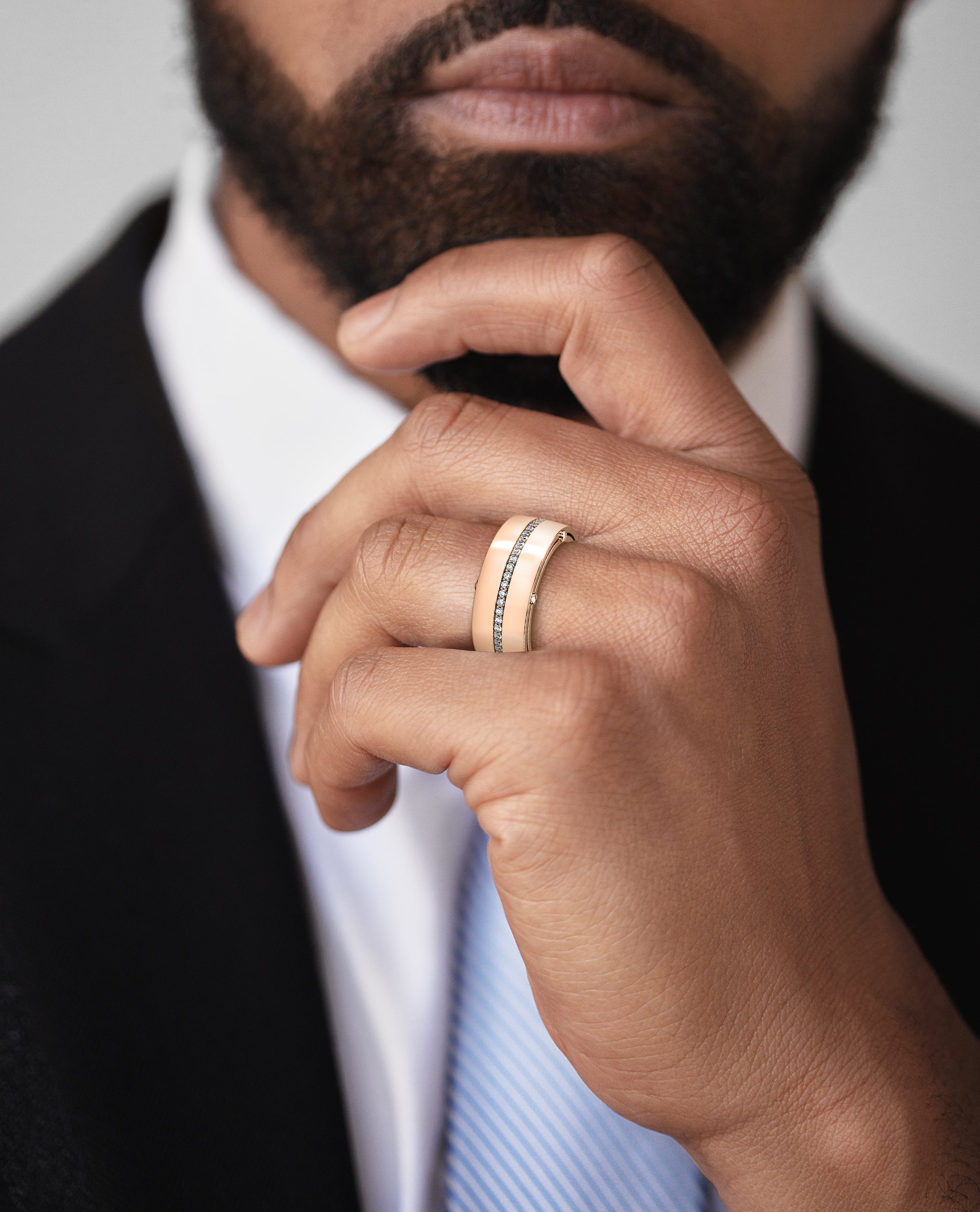 FRANKLIN Gold Matching Diamond Wedding Band Set