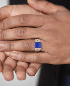 MONTANA Gold Signet Ring with 1.25ct Lapis and Diamonds