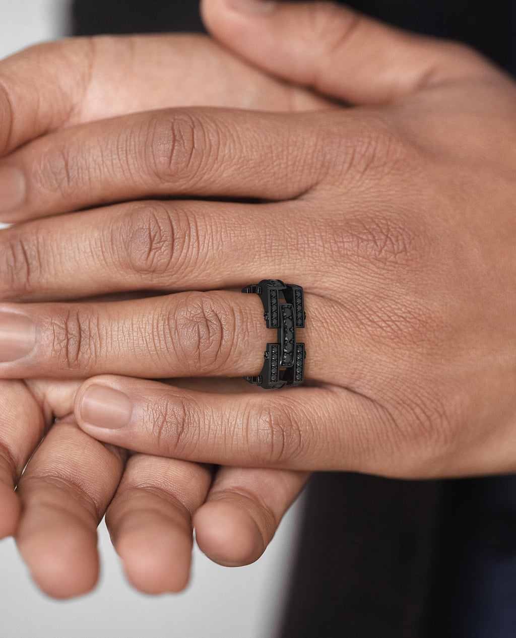 BINGHAM EverBlak Gold Square Ring with 2.15ct Black Diamonds