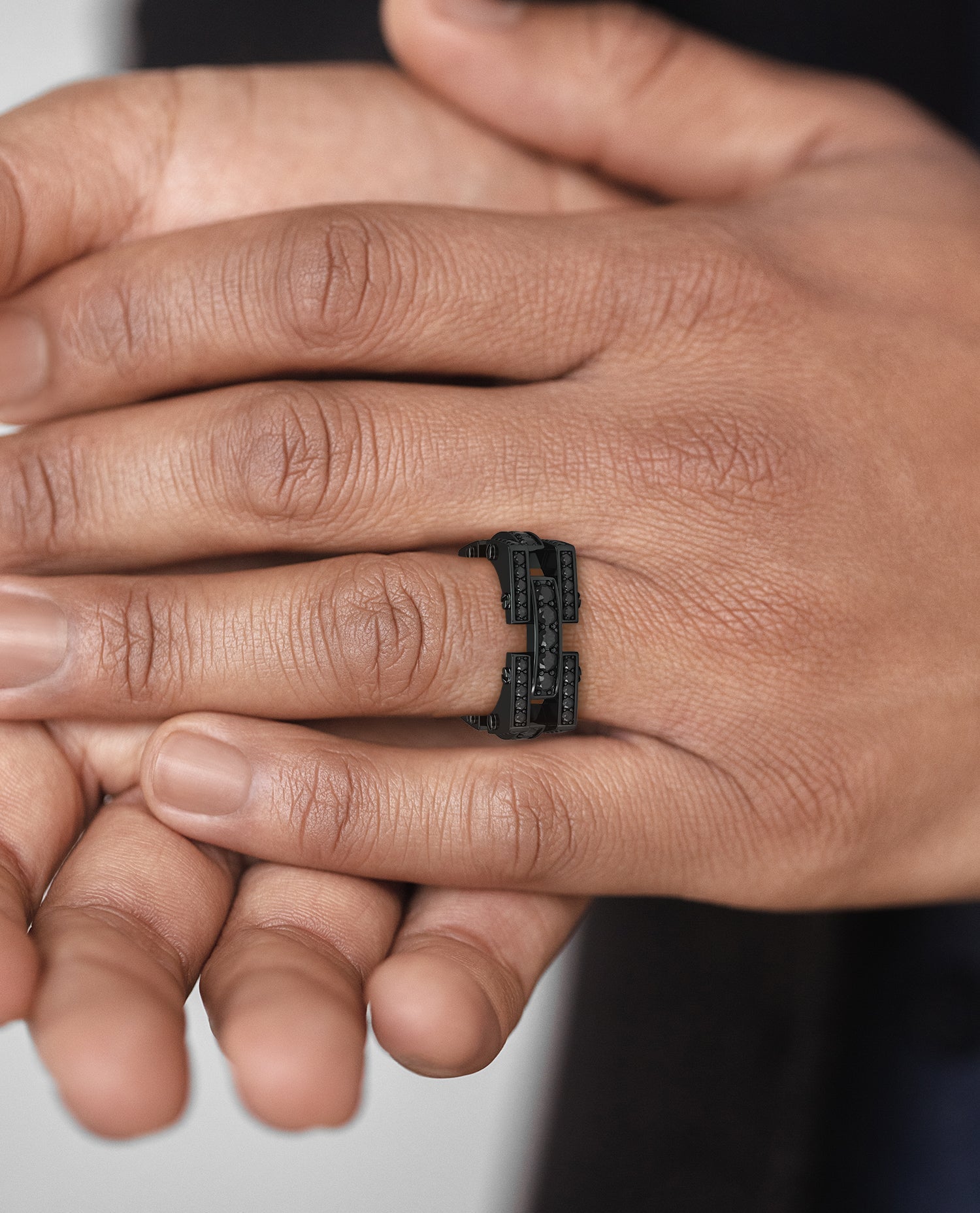 BINGHAM EverBlak Gold Square Ring with 2.15ct Black Diamonds