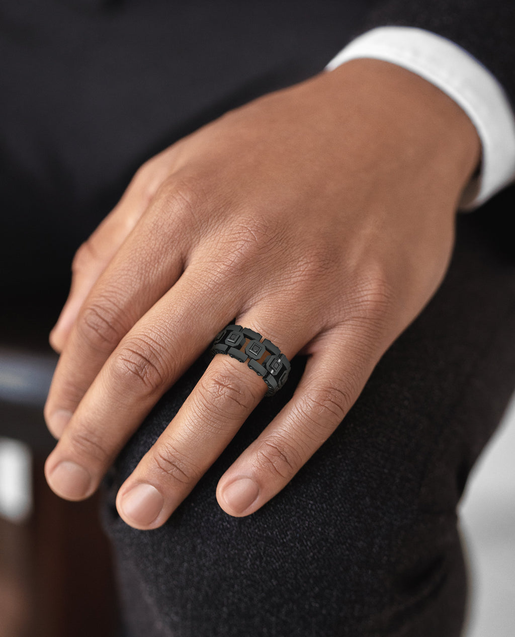 LA PAZ EverBlak Black Gold Ring with 0.40ct Black Diamonds