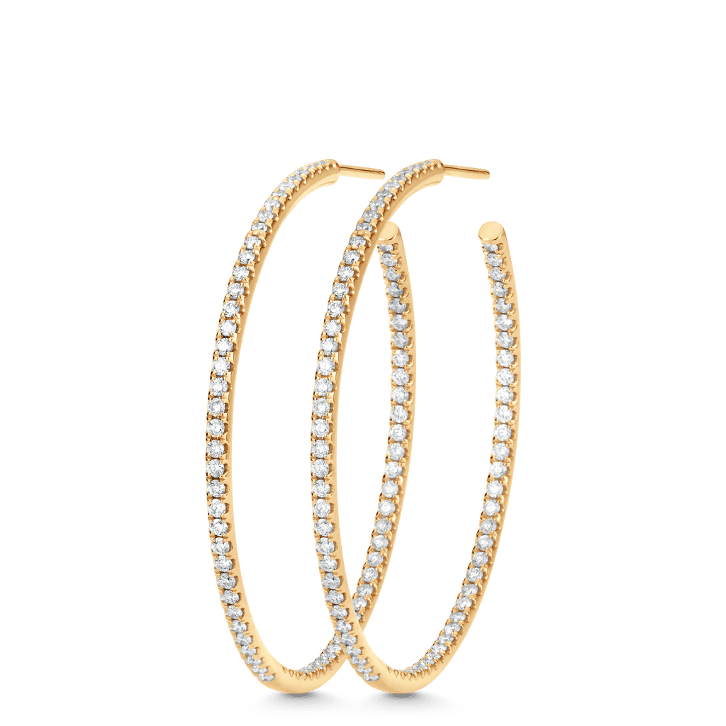 1.37 TCW Round Moissanite Diamond Hoop Earrings