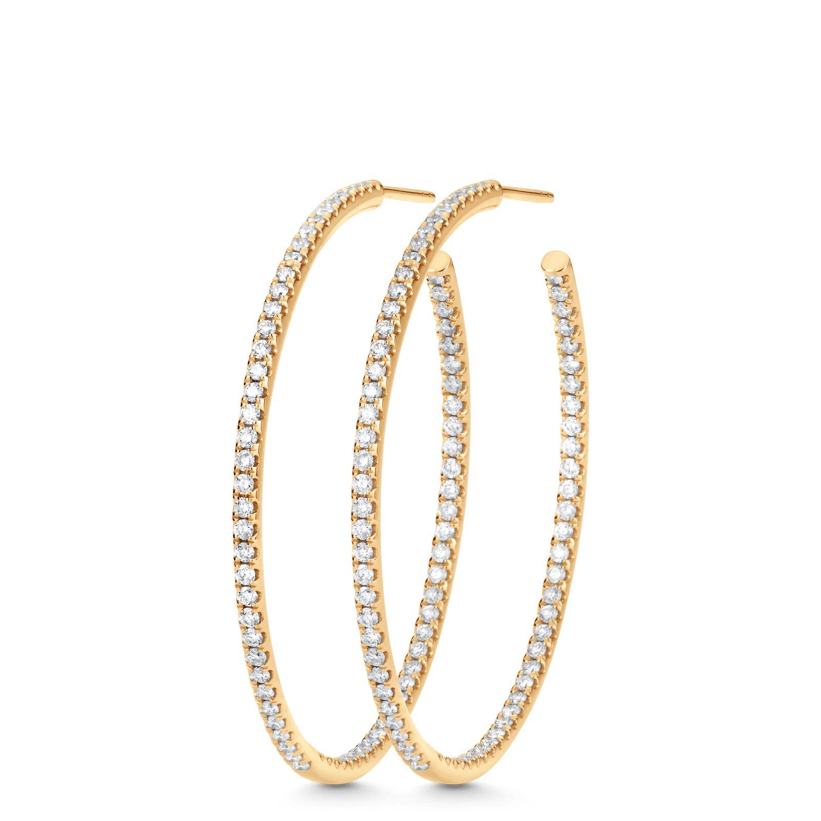 1.37 TCW Round Moissanite Diamond Hoop Earrings