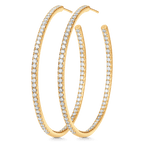 2.25 TCW Round Moissanite Diamond Inside Out Hoop Earrings