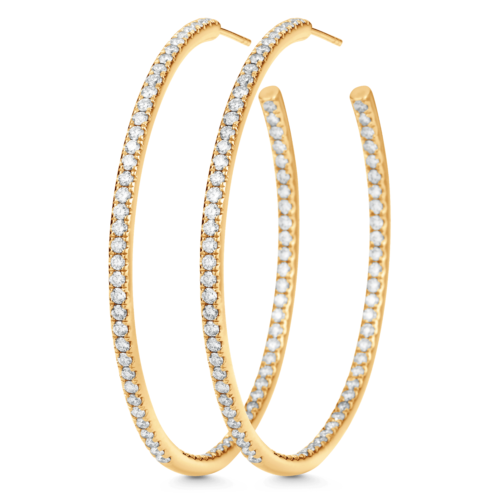 2.25 TCW Round Moissanite Diamond Inside Out Hoop Earrings