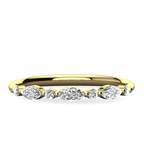 Marquise and Round  Cut Half Eternity Wedding Band