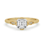 Asscher Cut Diamond Ring With Side Stones