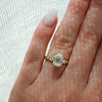 Vintage Ridge Engagement Ring set with 2.01ct Lab Grown Old Mine Cut Diamond