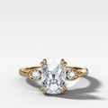 Vintage Ridge Engagement Ring set with 2.01ct Lab Grown Old Mine Cut Diamond
