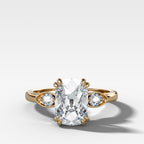 Vintage Ridge Engagement Ring set with 2.01ct Lab Grown Old Mine Cut Diamond