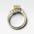 Vintage Ridge Engagement Ring set with 2.01ct Lab Grown Old Mine Cut Diamond