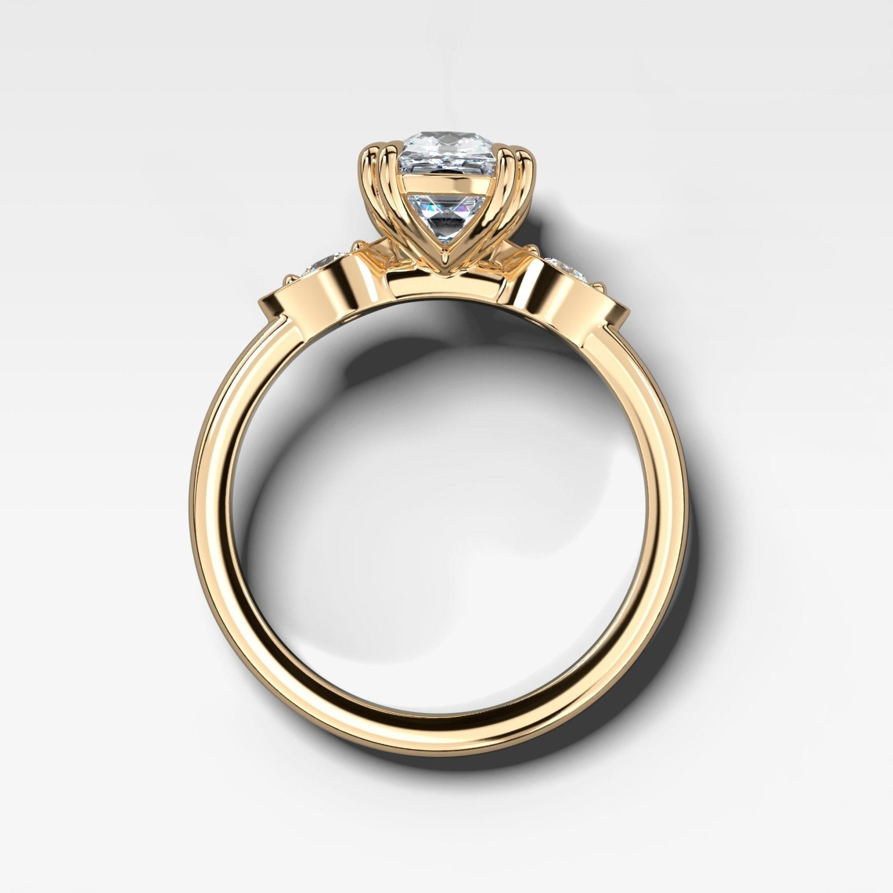 Vintage Ridge Engagement Ring set with 2.01ct Lab Grown Old Mine Cut Diamond