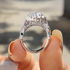 Round Art Deco Engagement Ring With Twisted Pave Band