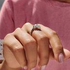 Round Cut Vintage Moissanite Ring In Halo Style