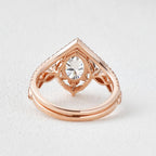 1.86CT Oval Moissanite Vintage Style Bridal Ring Set