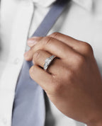 VULTURE Comfort Fit Men's Gold Solitaire Engagement Ring with 2.10ct Diamonds