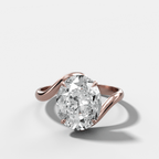 Wave Solitaire Engagement Ring with Oval Cut Diamond