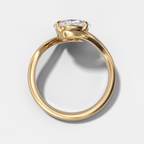 Wave Solitaire Engagement Ring with Oval Cut Diamond
