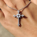 Criss Cross Pendant In Round Cut Moissanite