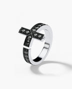 CROSS Gold Ring with 1.45ct Black Diamonds