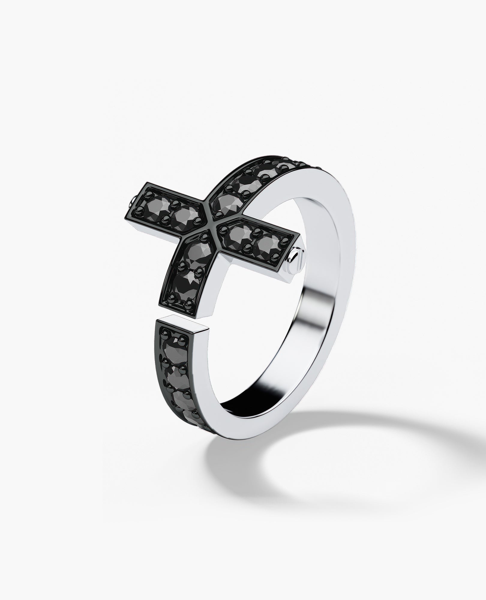 CROSS Gold Ring with 1.45ct Black Diamonds