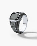 ROCHESTER Gold Signet Ring with 11.30ct Black Diamonds