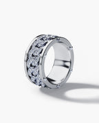 KENSINGTON Gold Cuban Link Ring with 1.45ct Diamonds