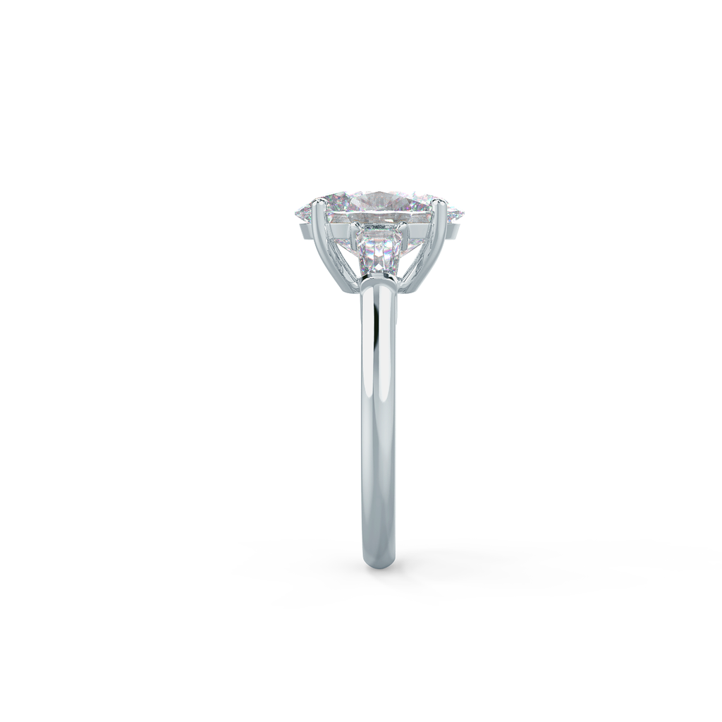 2.25 CT Oval Moissanite Three Stone Stones Engagement Ring