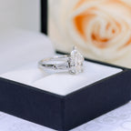 3.0 CT Pear Moissanite Three Stones Engagement Ring