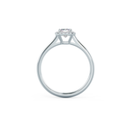 1.0 CT Emerald Cut Moissanite Halo Style Engagement Ring