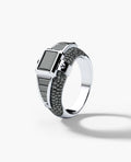 CARLIN Gold Signet Ring with 3.10ct Black Diamonds