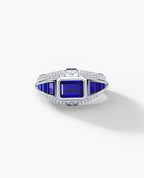 CARLIN Gold Signet Ring with 3.10ct Sapphires and Diamonds