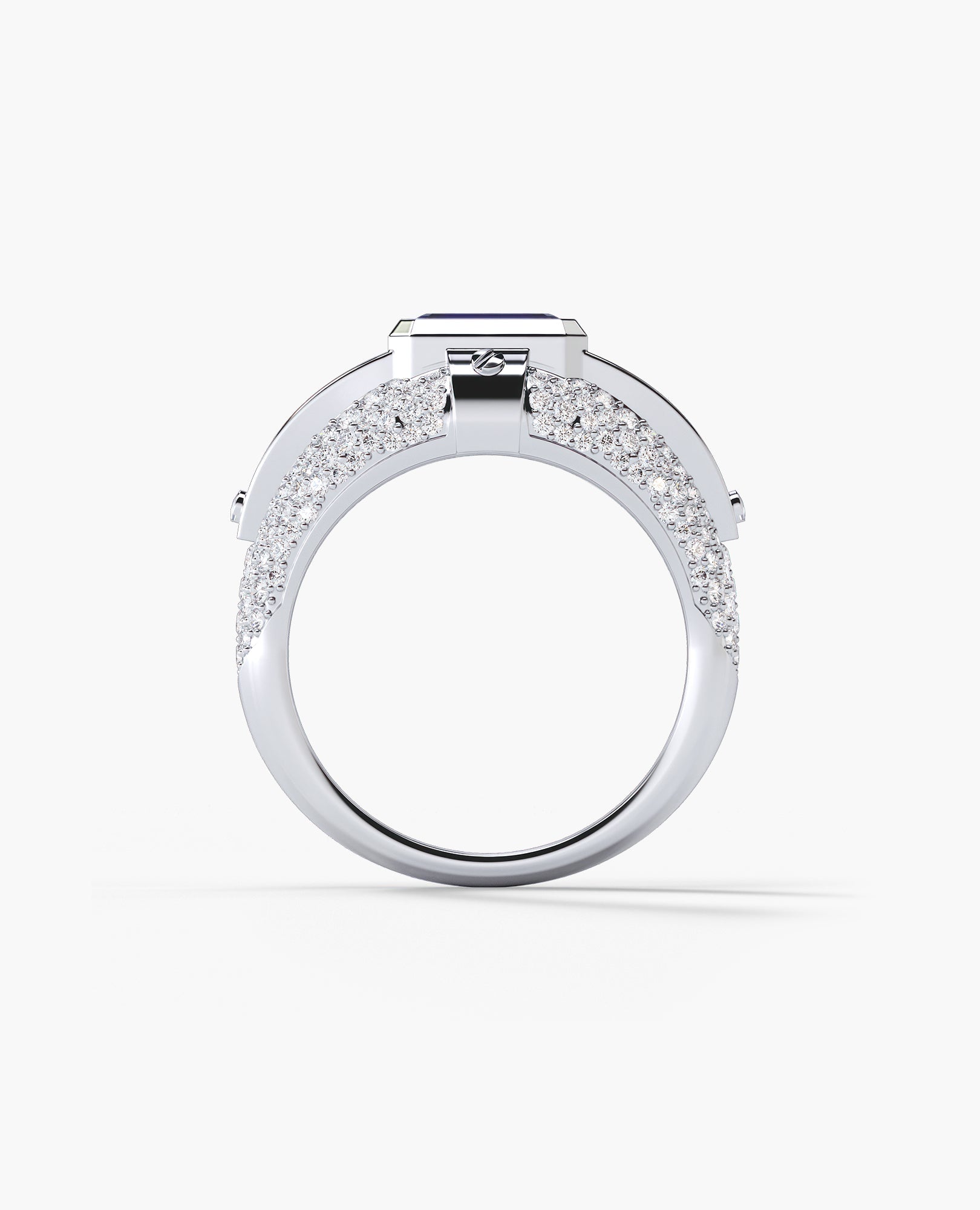 CARLIN Gold Signet Ring with 3.10ct Sapphires and Diamonds