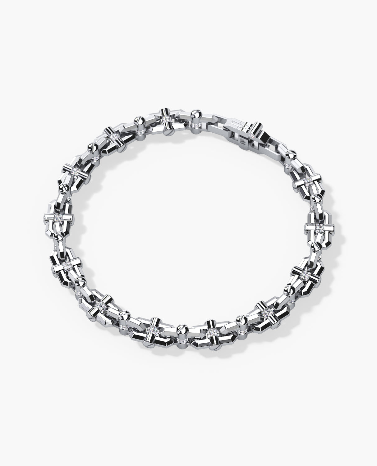 MOSS Gold Link Bracelet with Diamonds - 9mm