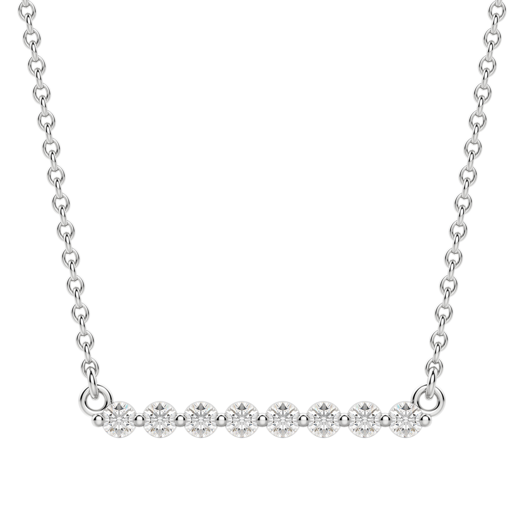 0.24 CT Round Cut Moissanite Shared Prong Necklace