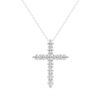 0.17 CT Round Cut Cross Pendant Moissanite Diamond Necklace