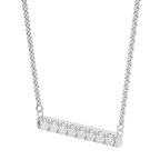 0.24 CT Round Cut Moissanite Bar Setting Necklace