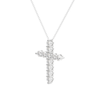0.17 CT Round Cut Cross Pendant Moissanite Diamond Necklace