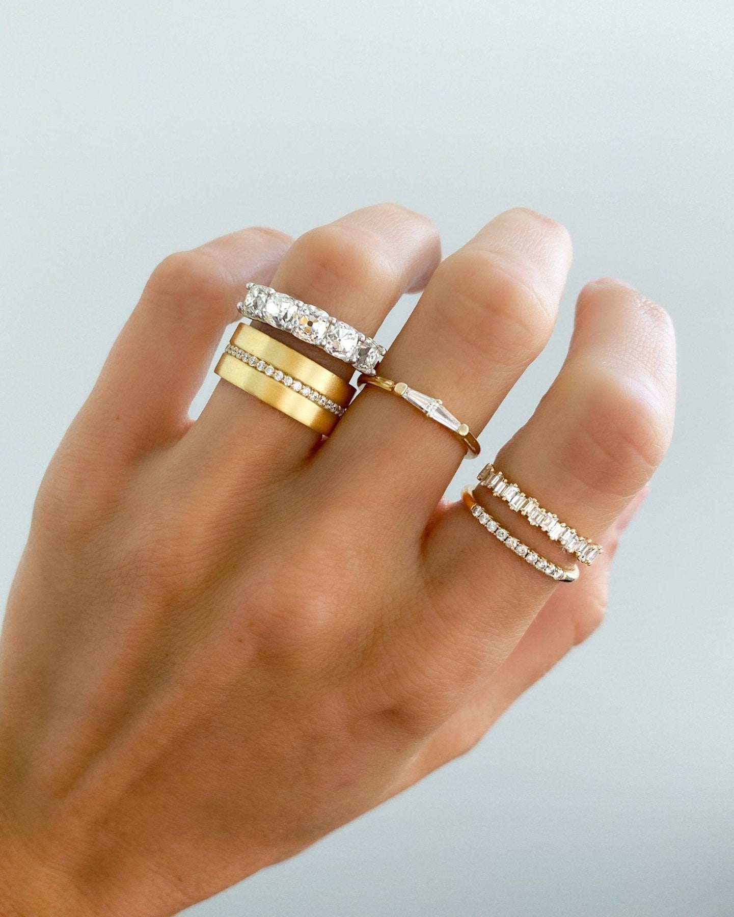 Wide Flat Diamond Pavé Eternity Band