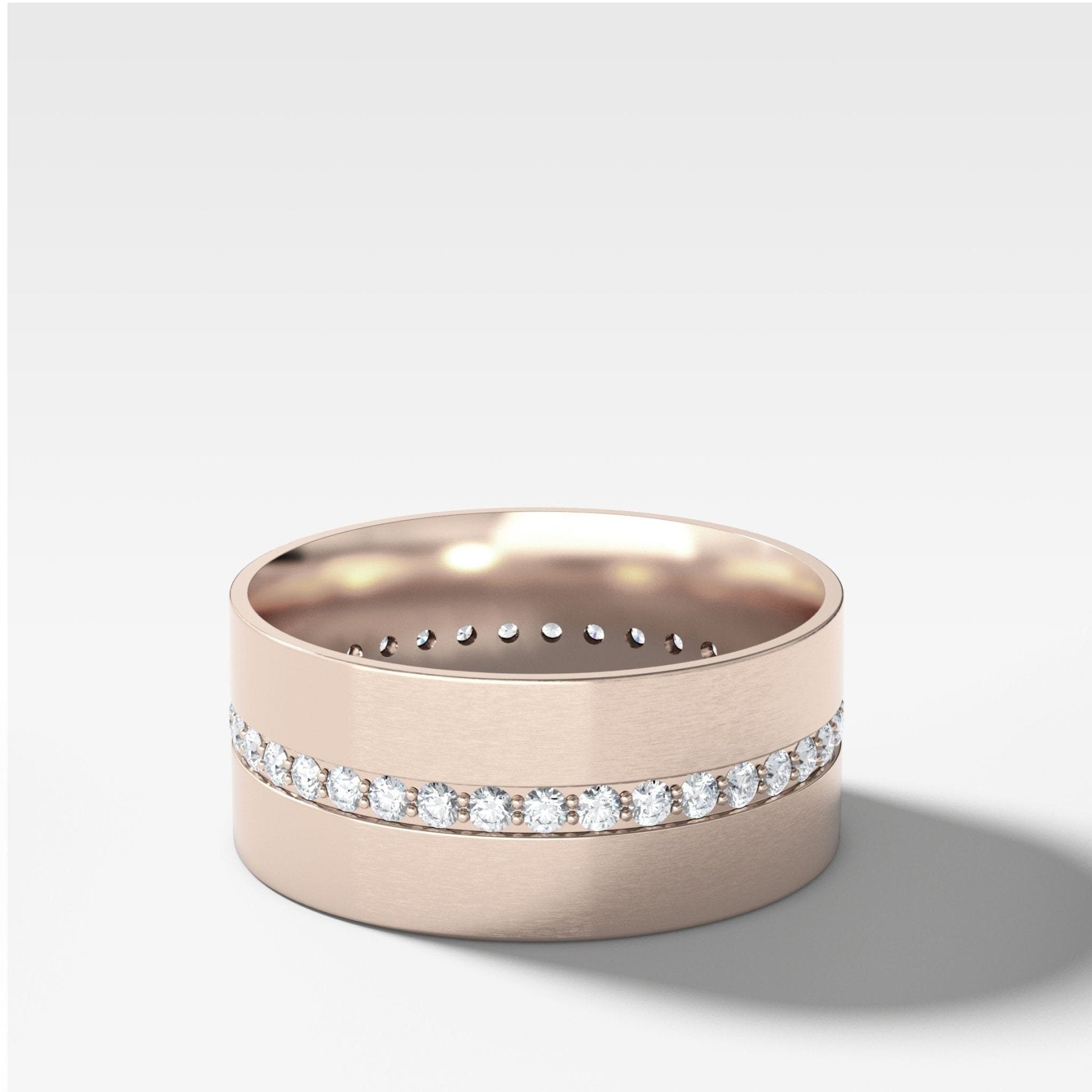 Wide Flat Diamond Pavé Eternity Band