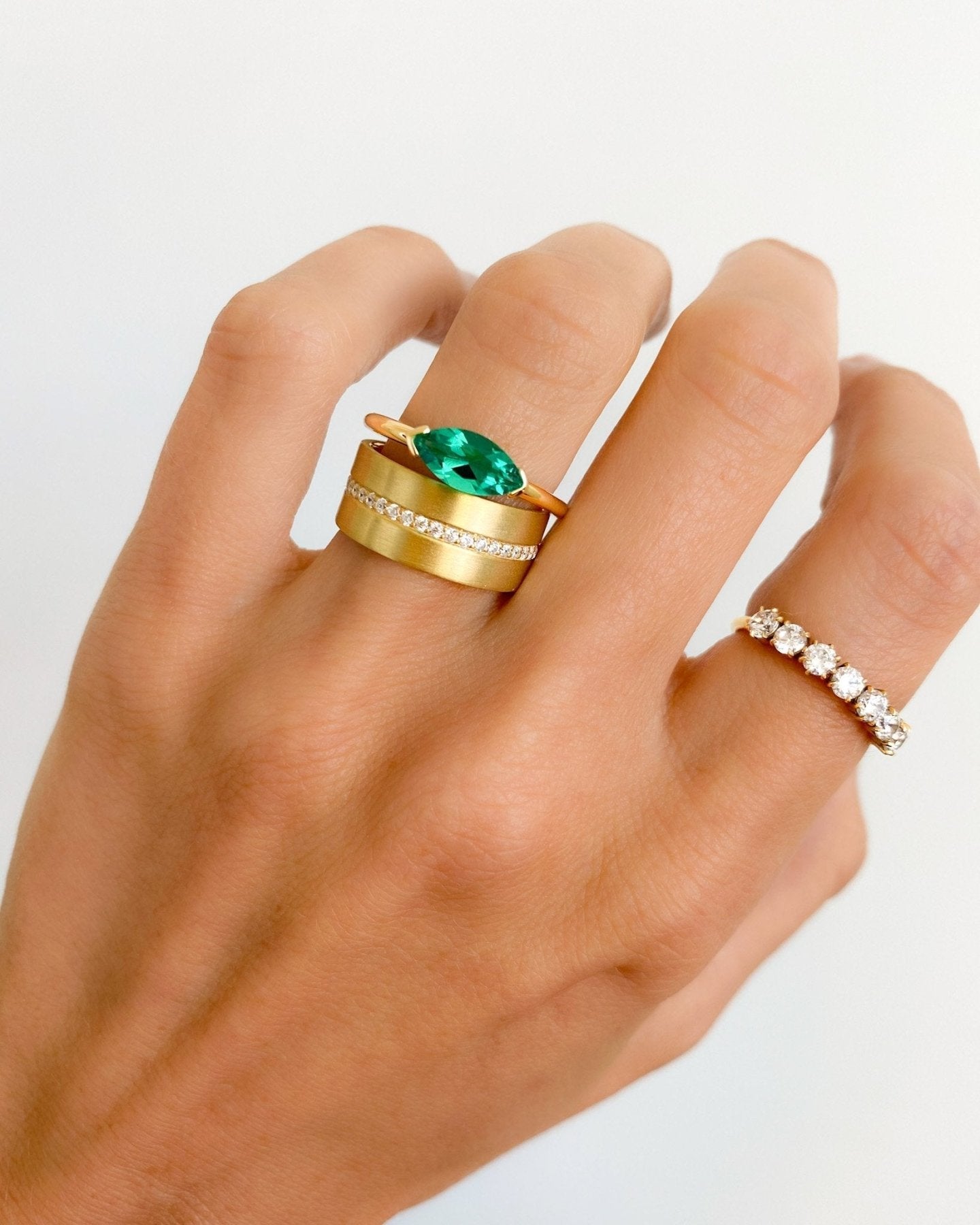 Wide Flat Diamond Pavé Eternity Band Secondary image