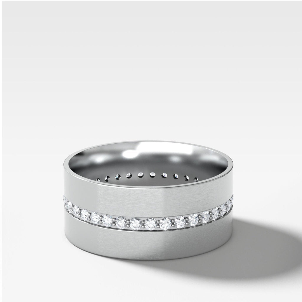 Wide Flat Diamond Pavé Eternity Band