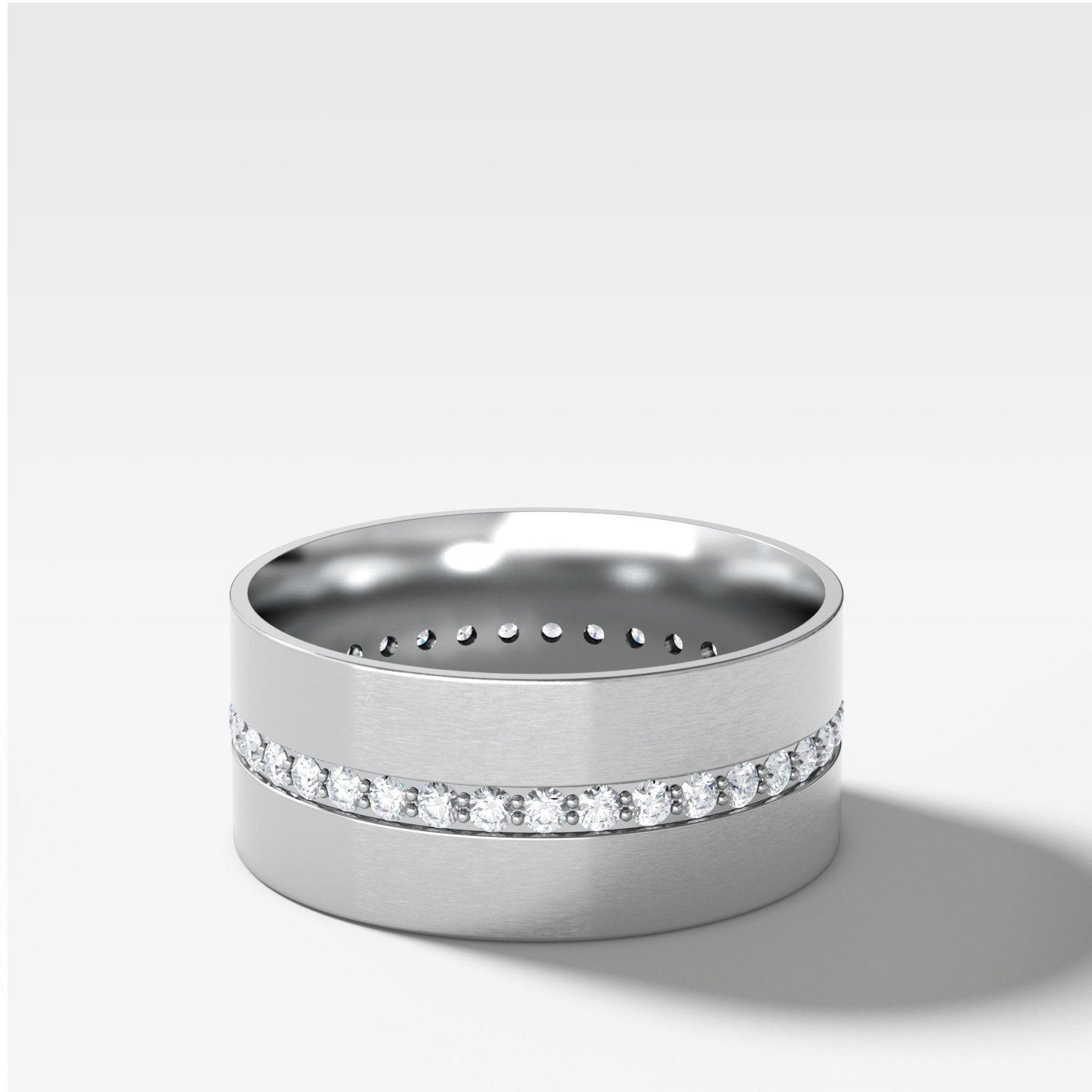 Wide Flat Diamond Pavé Eternity Band