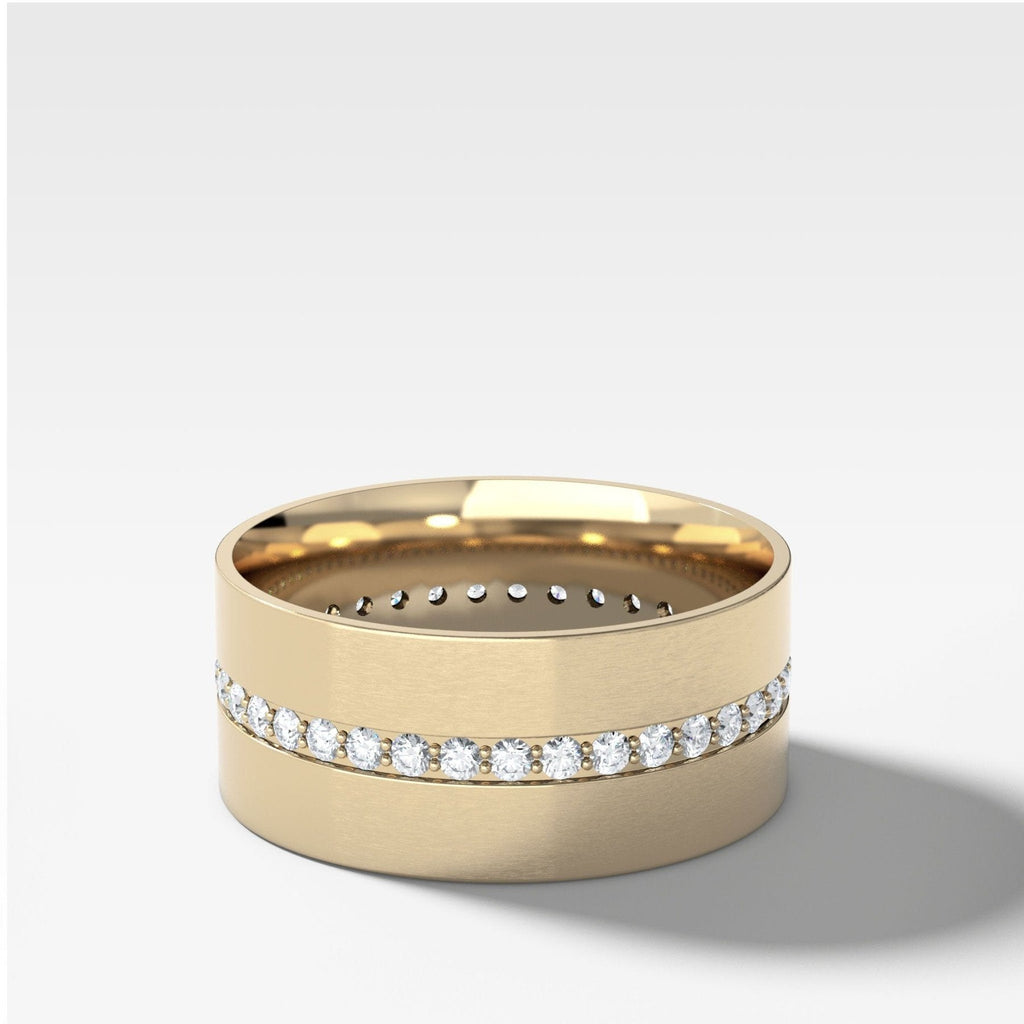 Wide Flat Diamond Pavé Eternity Band