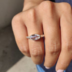 Oval Rose Cut Three Stone Engagement Ring