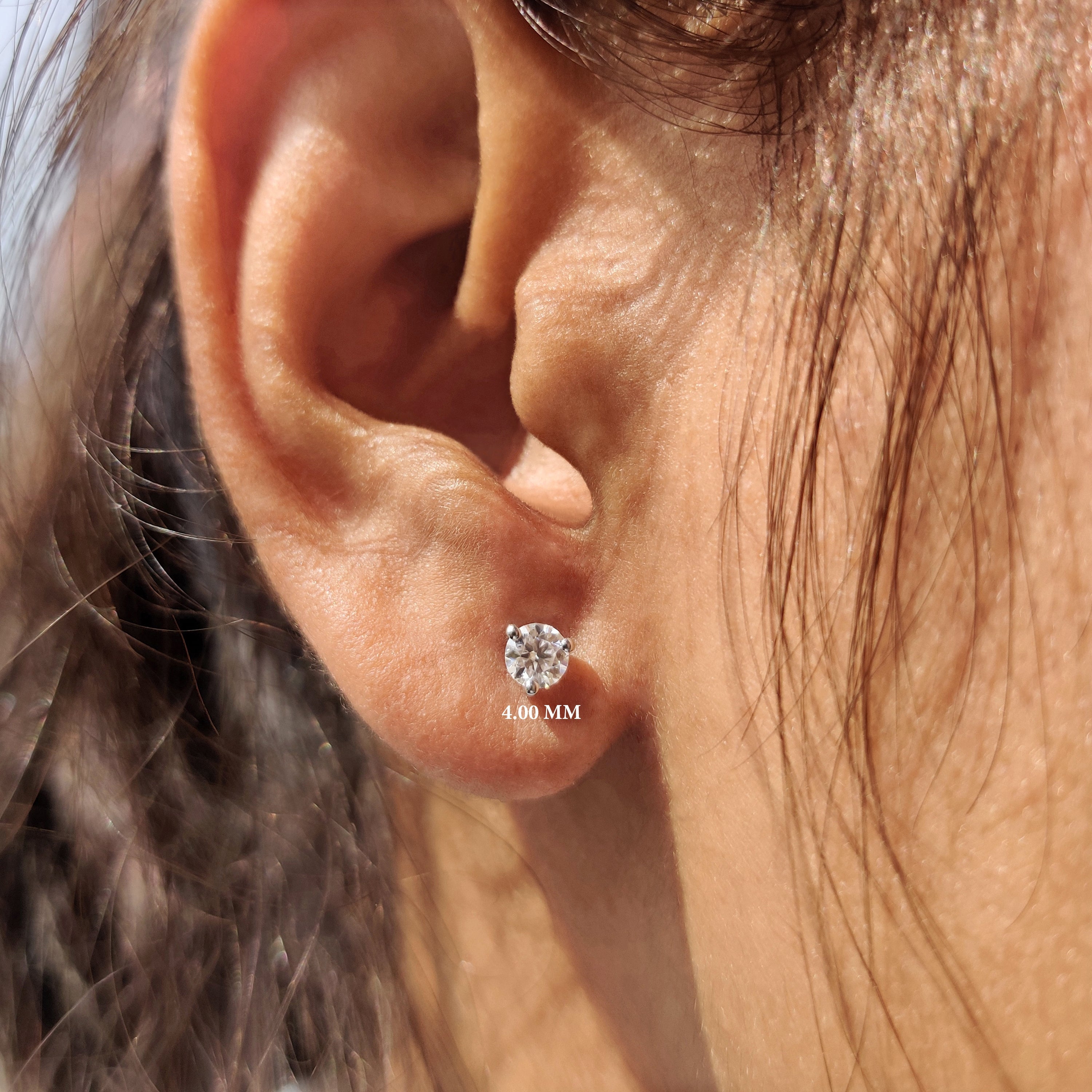 Round Cut Moissanite Stud Earrings