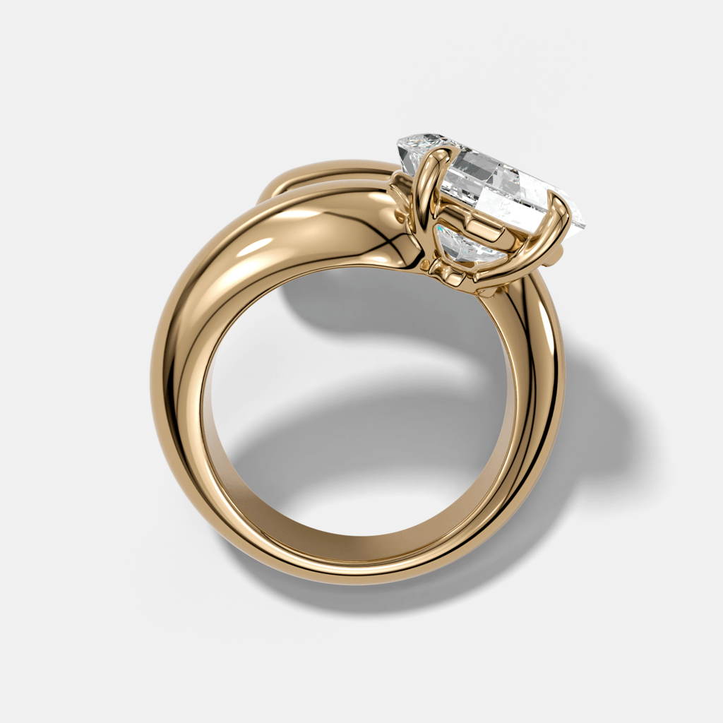 Wrap Engagement Ring with Asscher Cut Diamond