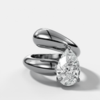 Wrap Engagement Ring with Pear Cut Diamond