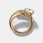 Wrap Engagement Ring with Pear Cut Diamond