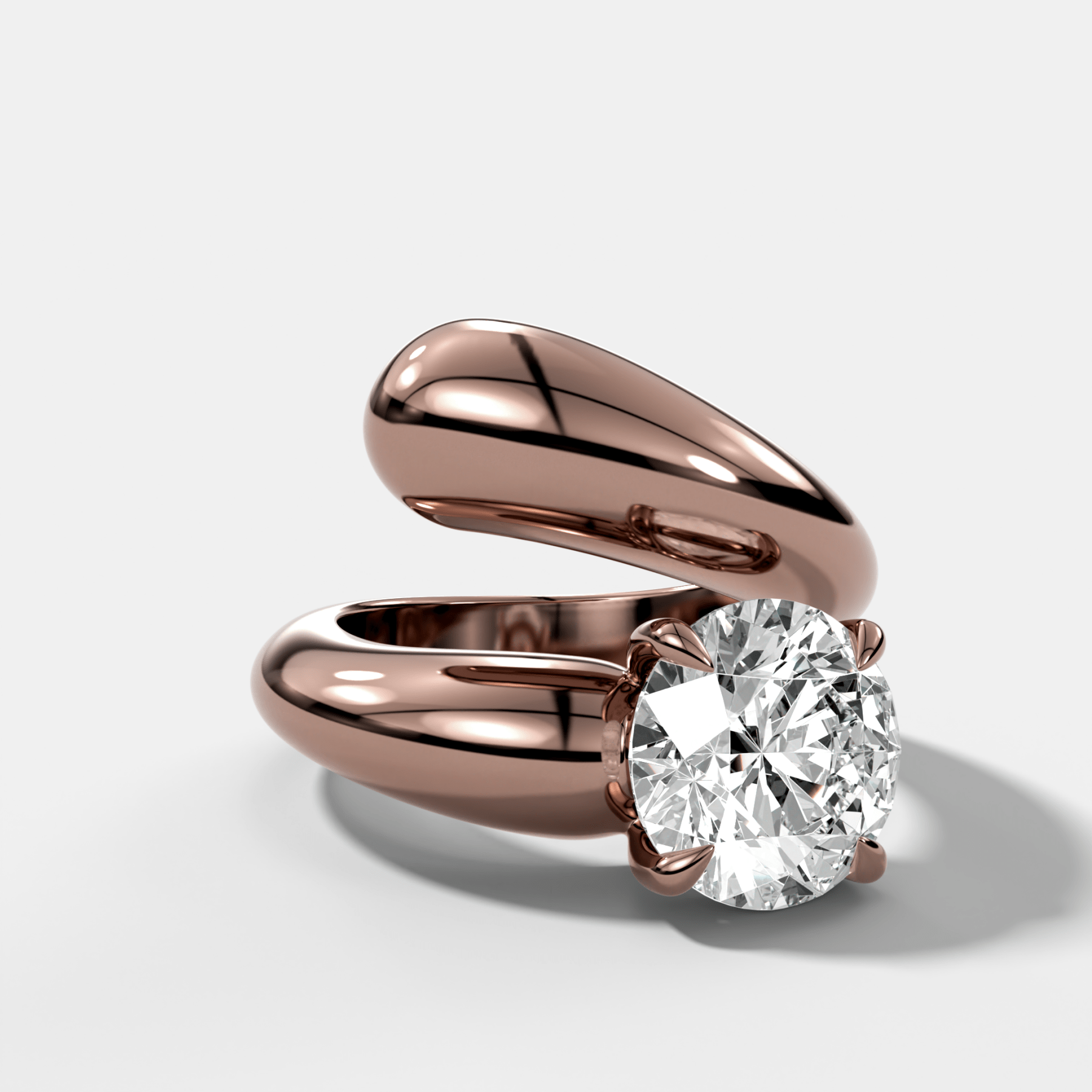 Wrap Engagement Ring with Round Cut Diamond